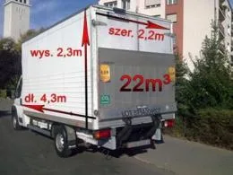 cennik transportu, przeprowadzki krajowej i zagranicznej kontenerem 22m3