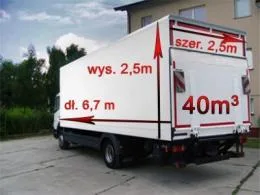 cena przeprowadzki i przewozu krajowego i zagranicznego meblowozem 40m3